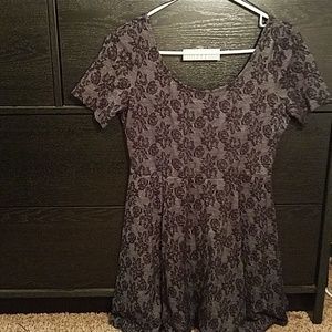 Divided Charcoal/Black Floral Dress